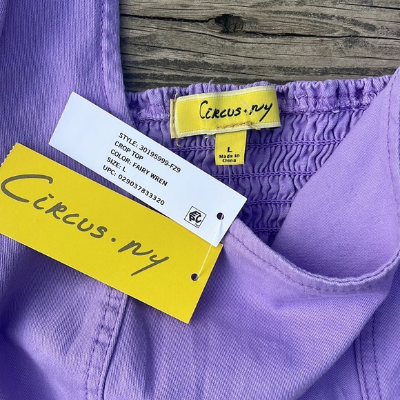 NWT Circus NY Women's Smocked Back Puff Short Sleeve Crop Top - Picture 8 of 11